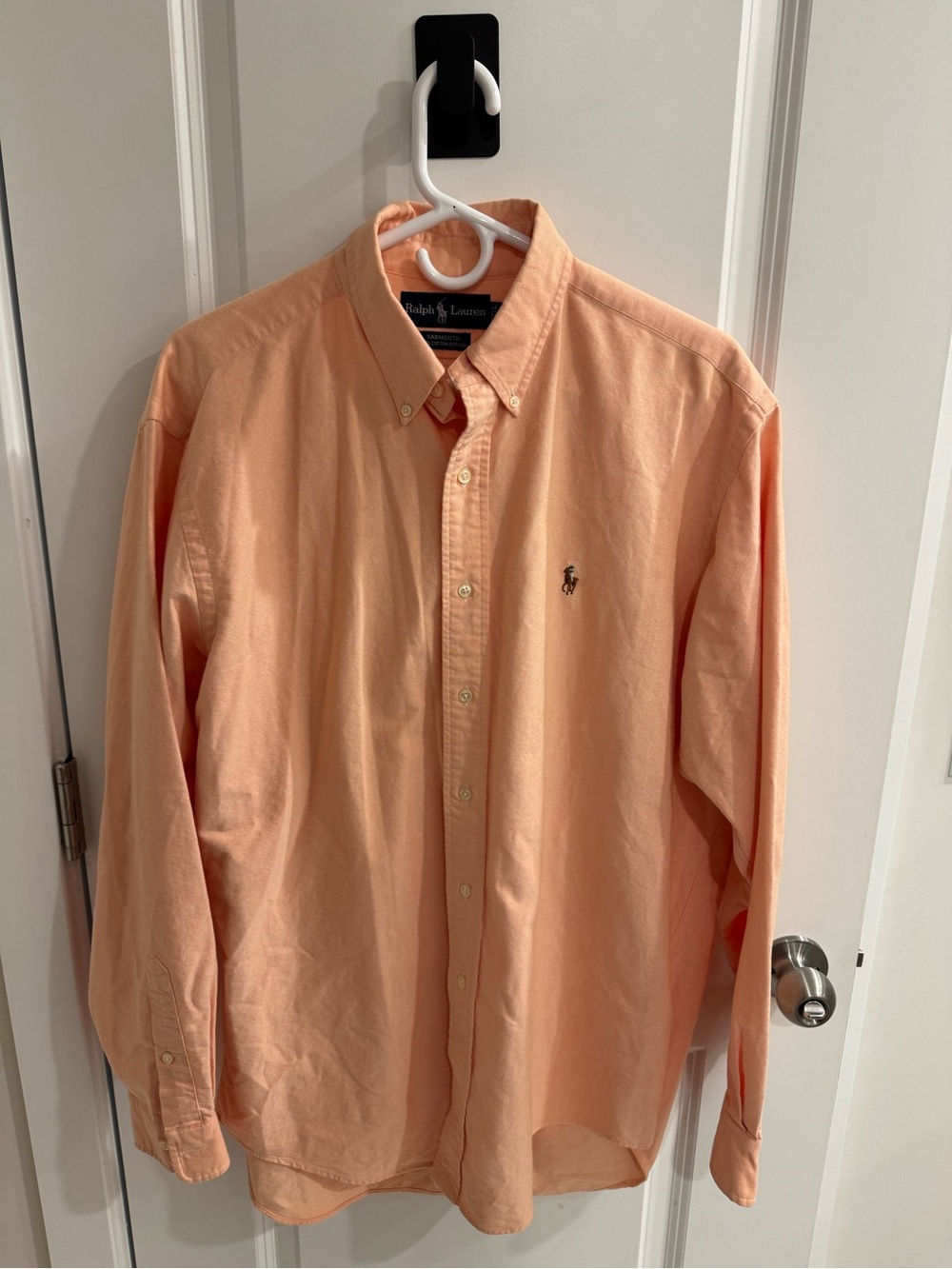 Vintage Ralph Lauren Yarmouth Peach Oxford Button Down Shirt 16 34/35